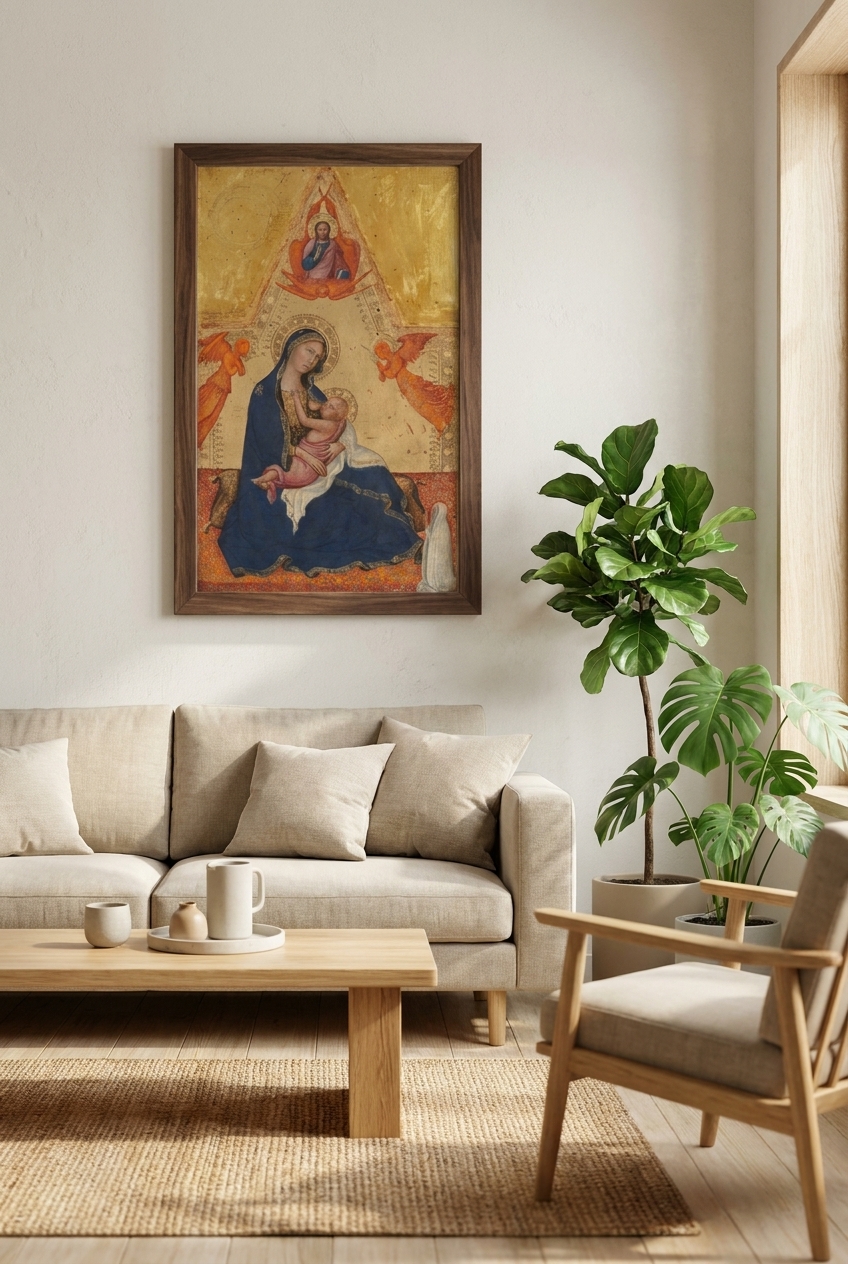 Madonna of Humility, The Blessing Christ, Two Angels, and a Donor [obverse]
