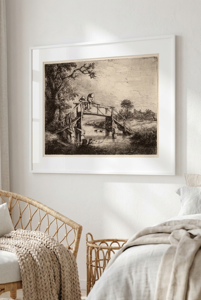 Landscape with a Bridge and Two Fishermen