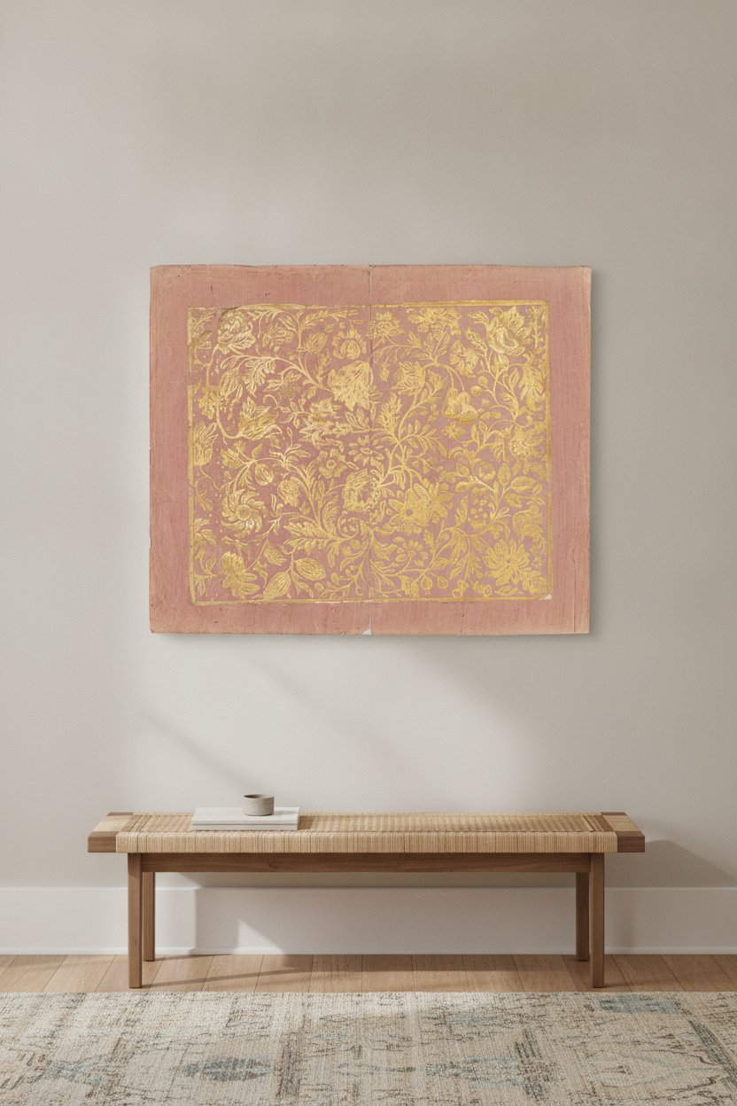 Endpaper with Mixed Floral Pattern