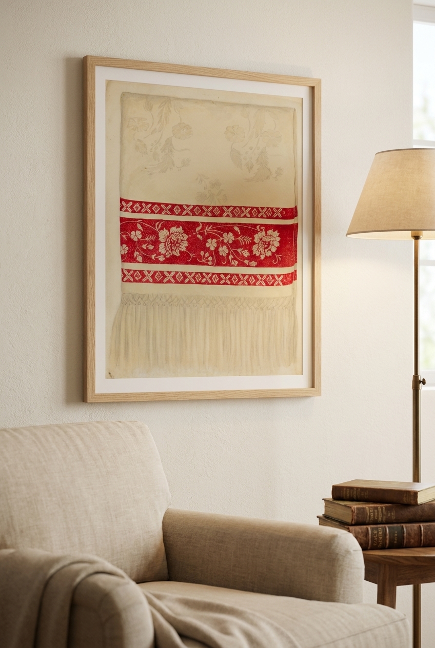 Linen Towel - Flower Design