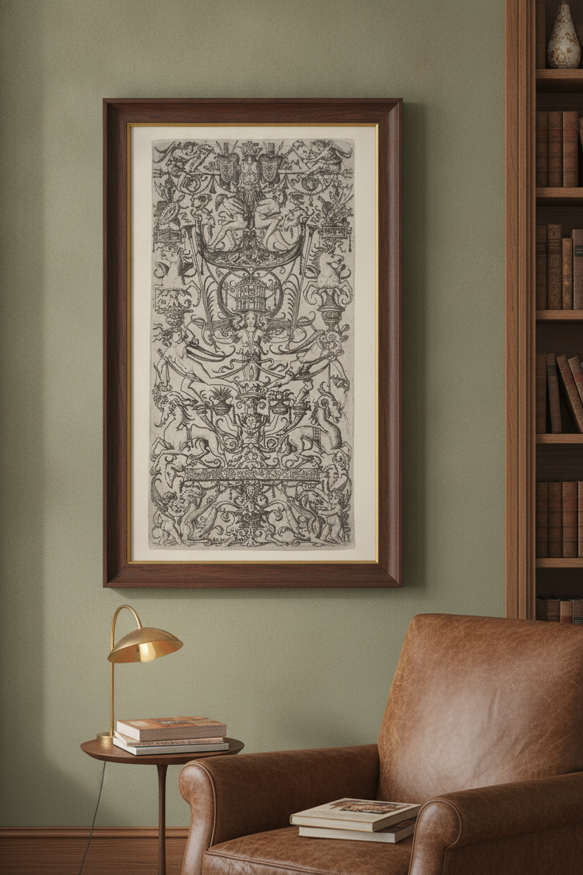 Ornament Panel with a Birdcage