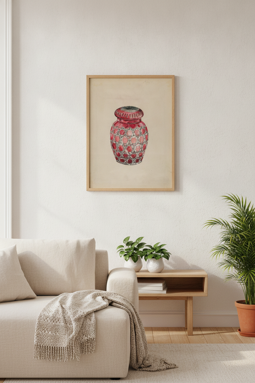 Ruby Case Glass Rose Jar